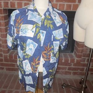 ME Sport Vintage Hawaiian Button down shirt Size L